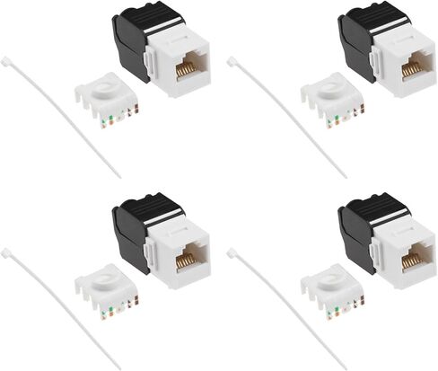 ECSiNG 4 Pcs CAT6a Keystone RJ45 Module Jack Socket Tool-Free Network Panel Module CAT Raw Cable for Home Office Intelligent Building Wiring in Saudi Arabia