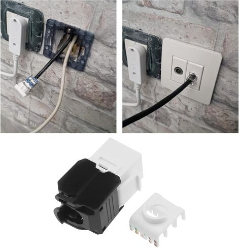 ECSiNG 4 Pcs CAT6a Keystone RJ45 Module Jack Socket Tool-Free Network Panel Module CAT Raw Cable for Home Office Intelligent Building Wiring in Saudi Arabia