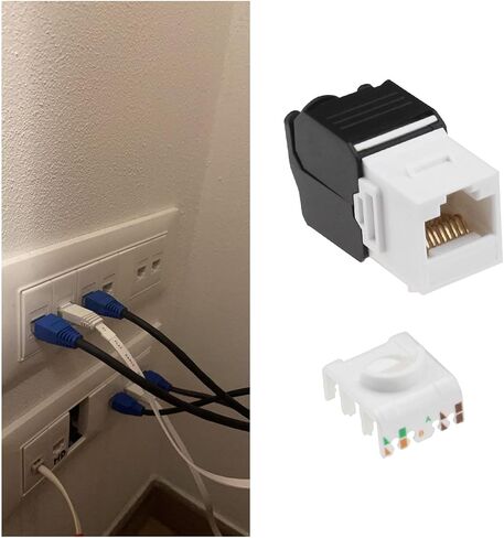 ECSiNG 4 Pcs CAT6a Keystone RJ45 Module Jack Socket Tool-Free Network Panel Module CAT Raw Cable for Home Office Intelligent Building Wiring in Saudi Arabia