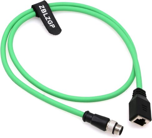 M12 4 Pin Plug to RJ45 Cable Connector M12 A-Code to RJ45 Female High Flex Cat6 Shielded Field Wireable Cable Assembly Industrial Gigabit Extension Network Line (Male to Female, 1M/3.3FT) in Kuwait