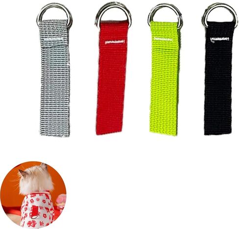 4 قطع من سلسلة مقود سترة الكلاب ذات حلقة على شكل حرف D، خطاف خياطة مرفق لملابس الحيوانات الأليفة، صناعة يدوية، سترة معطف للكلاب والقطط، سترة جينز، فساتين، أسود/أحمر/رمادي/أخضر in Kuwait