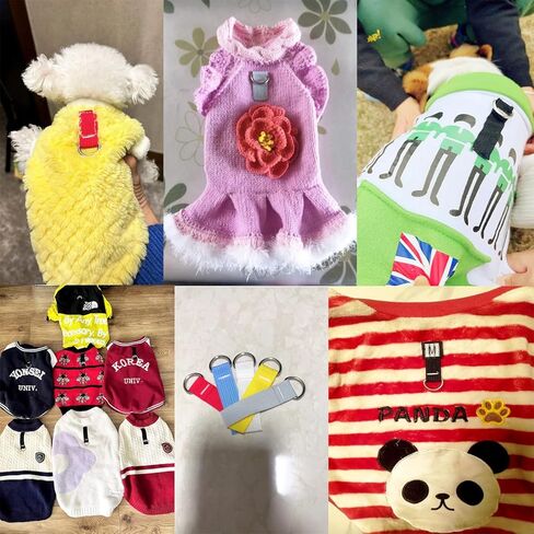 4 قطع من سلسلة مقود سترة الكلاب ذات حلقة على شكل حرف D، خطاف خياطة مرفق لملابس الحيوانات الأليفة، صناعة يدوية، سترة معطف للكلاب والقطط، سترة جينز، فساتين، أسود/أحمر/رمادي/أخضر in Kuwait