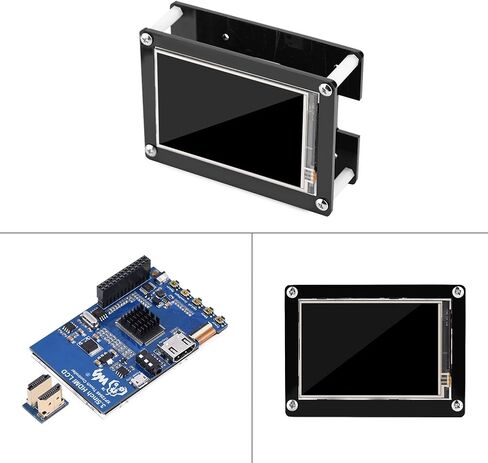 شاشة عرض Sonew 1080P 60fps 3.5 بوصة HDMI LCD لتوت العليق + حافظة أكريليك سوداء in Saudi Arabia