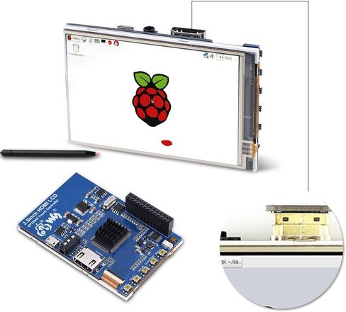 شاشة عرض Sonew 1080P 60fps 3.5 بوصة HDMI LCD لتوت العليق + حافظة أكريليك سوداء in Saudi Arabia