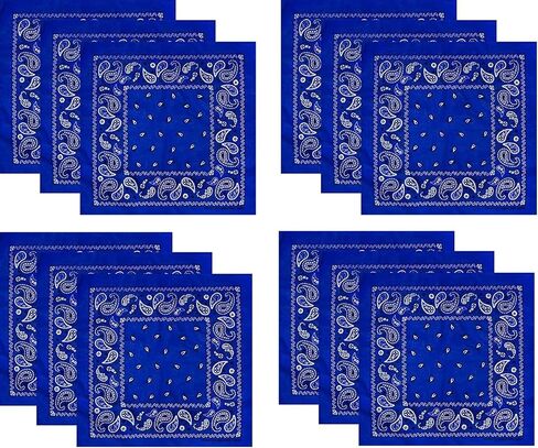 Hibaly 100% Cotton Classic Unisex Bandanas (12 Pack), Brown in Saudi Arabia