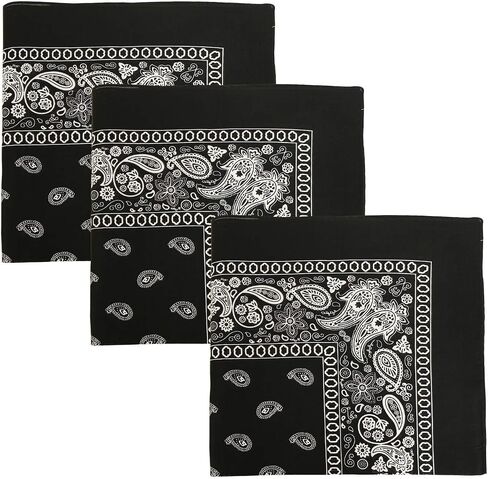 Hibaly 100% Cotton Classic Unisex Bandanas (12 Pack), Brown in Saudi Arabia