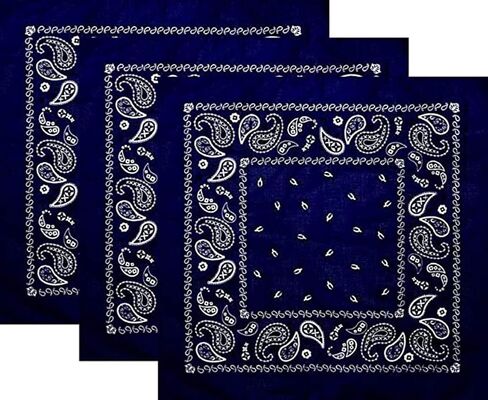 Hibaly 100% Cotton Classic Unisex Bandanas (12 Pack), Brown in Saudi Arabia