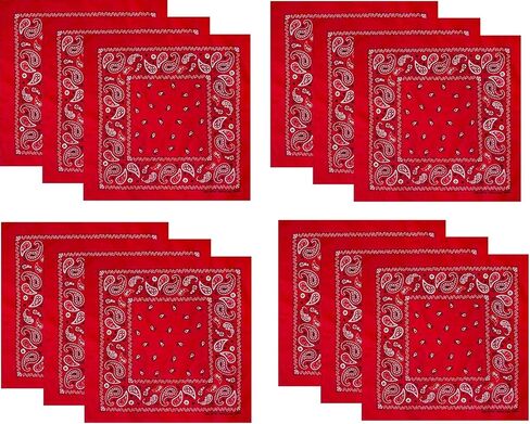 Hibaly 100% Cotton Classic Unisex Bandanas (12 Pack), Brown in Saudi Arabia