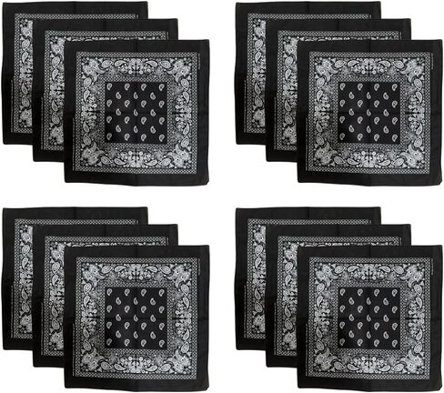 Hibaly 100% Cotton Classic Unisex Bandanas (12 Pack), Brown in Saudi Arabia