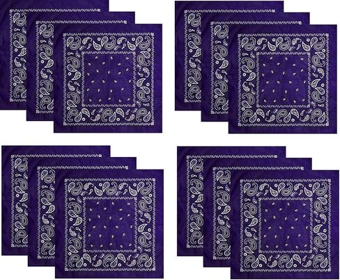 Hibaly 100% Cotton Classic Unisex Bandanas (12 Pack), Brown in Saudi Arabia