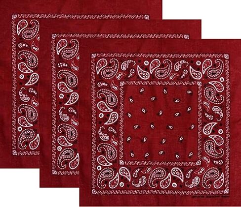 Hibaly 100% Cotton Classic Unisex Bandanas (12 Pack), Brown in Saudi Arabia