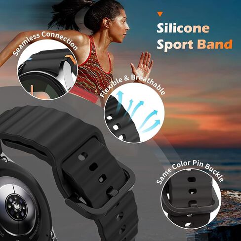 سوار رياضي من السيليكون الناعم من TiMOVO متوافق مع ساعة Samsung Galaxy Watch 7/6/5/4 مقاس 40/44 مم، لا توجد أشرطة فجوة لساعة Galaxy Watch FE 40 مم، 5 pro 45 مم، 6 كلاسيكي 43/47 مم، 4 كلاسيكي 42/46 مم in Saudi Arabia