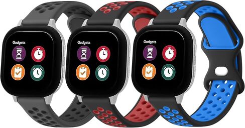 Meliya 3-Pack Silicone Bands Compatible with Gizmo Watch 3 2 1/Gabb Watch 3 2 1/SyncUP Watch,Cosmo JrTrack 3/2 SE/2/JrTrack Band for Kids, 20mm Soft Breathable Waterproof Watch Band for Boys Girls in Saudi Arabia