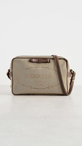 Prada Women's Pre-Loved Jacquard Camera Shoulder Bag, Canvas in Saudi Arabia