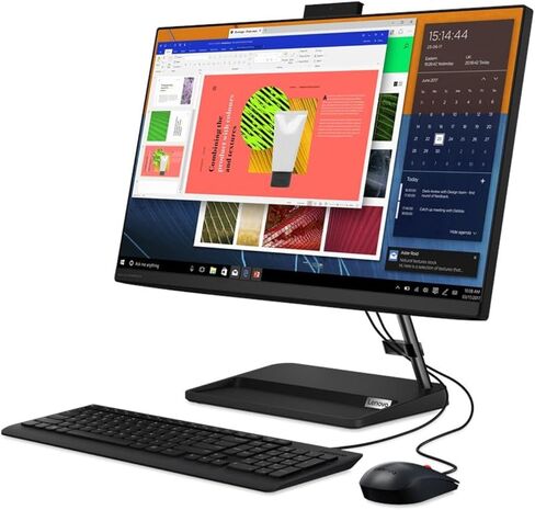 Lenovo IdeaCentre 3 24ALC6 AIO | 23.8" 1920x1080 FHD | Ryzen 5-5500U - 128GB SSD Hard Drive - 4GB RAM | 6 cores @ 4.0 GHz Win 11 Home Black (Renewed) in Saudi Arabia