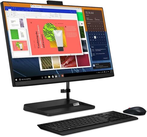 Lenovo IdeaCentre 3 24ALC6 AIO | 23.8" 1920x1080 FHD | Ryzen 5-5500U - 128GB SSD Hard Drive - 4GB RAM | 6 cores @ 4.0 GHz Win 11 Home Black (Renewed) in Saudi Arabia