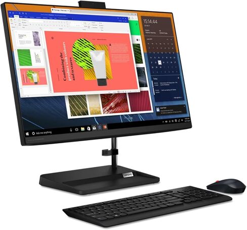 Lenovo IdeaCentre 3 24ALC6 AIO | 23.8" 1920x1080 FHD | Ryzen 5-5500U - 128GB SSD Hard Drive - 4GB RAM | 6 cores @ 4.0 GHz Win 11 Home Black (Renewed) in Saudi Arabia