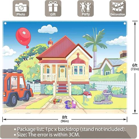 Fabric 7x5ft Cartoon Dog House Photography Backdrop Blue Sky Truck Outdoor Background Pet Party Decorations Kids Birthday Photo Booth Banner Tapestry in Saudi Arabia