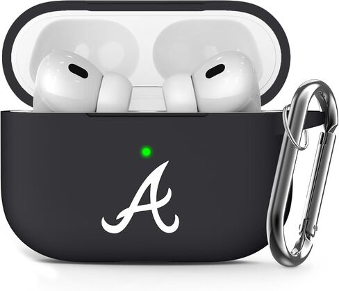 Black Matte Case for AirPods Pro Case with Keychain for Braves Fans, Dustproof Anti-Fingerprint Matte Silicon Case for Men and Women Gifts. in Saudi Arabia