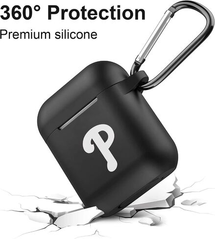 Black Matte Case for AirPods Pro Case with Keychain for Braves Fans, Dustproof Anti-Fingerprint Matte Silicon Case for Men and Women Gifts. in Saudi Arabia