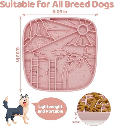 Silicone Lick Mat for Dogs,Rich and Innovative Textured Dog Food Mat,Slow Feeder Dog Mat for All Breed Dogs, Ideal Size to Hold 3 Cups of Variety Food,Dishwasher and Microwave Safe,Green in Saudi Arabia