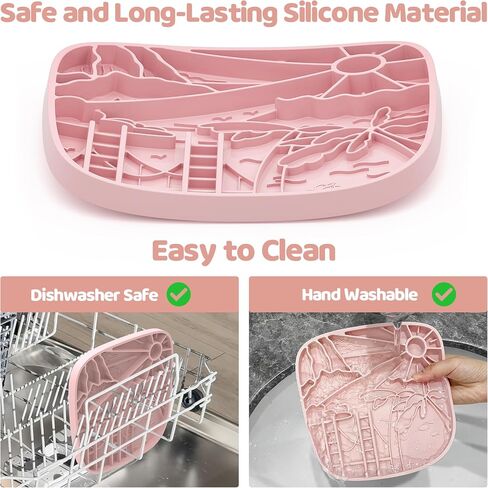 Silicone Lick Mat for Dogs,Rich and Innovative Textured Dog Food Mat,Slow Feeder Dog Mat for All Breed Dogs, Ideal Size to Hold 3 Cups of Variety Food,Dishwasher and Microwave Safe,Green in Saudi Arabia