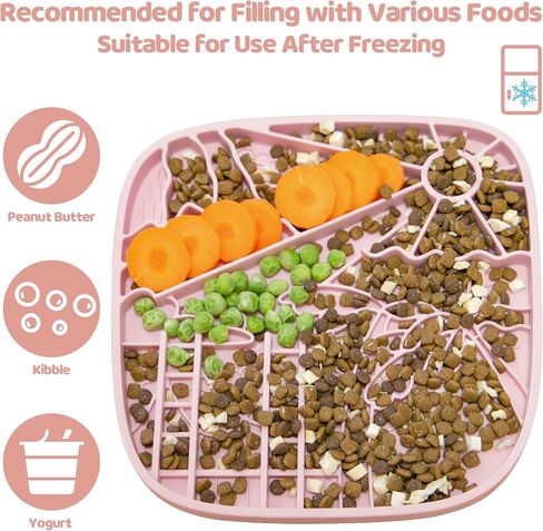 Silicone Lick Mat for Dogs,Rich and Innovative Textured Dog Food Mat,Slow Feeder Dog Mat for All Breed Dogs, Ideal Size to Hold 3 Cups of Variety Food,Dishwasher and Microwave Safe,Green in Saudi Arabia