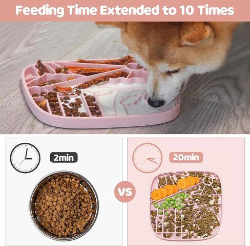 Silicone Lick Mat for Dogs,Rich and Innovative Textured Dog Food Mat,Slow Feeder Dog Mat for All Breed Dogs, Ideal Size to Hold 3 Cups of Variety Food,Dishwasher and Microwave Safe,Green in Saudi Arabia