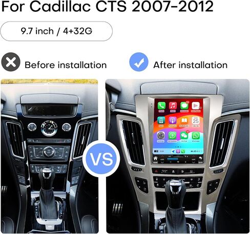 راديو السيارة ستيريو GPS للملاحة لكاديلاك CTS 2007-2012 راديو Android Auto Car Play شاشة عمودية طراز Tesla مع DSP في وحدة التحكم الرئيسية ومشغل الوسائط المتعددة وراديو السيارة والتحكم الصوتي (أسود) in Kuwait