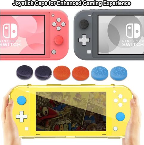 Switch Lite Case for Nintendo Switch Lite, Protective Case with Switch Lite Tempered Glass Screen Protector and Thumb Grips Caps Shock-Absorbent Soft TPU Cover Slim Shell Switch Lite Accessories (Clear) in Kuwait