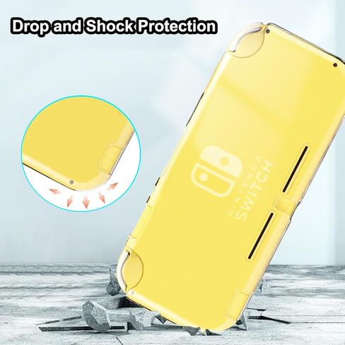 Switch Lite Case for Nintendo Switch Lite, Protective Case with Switch Lite Tempered Glass Screen Protector and Thumb Grips Caps Shock-Absorbent Soft TPU Cover Slim Shell Switch Lite Accessories (Clear) in Kuwait