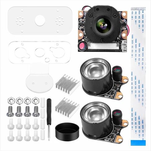كاميرا OSOYOO IR-Cut لـ Raspberry Pi: وضع تلقائي ليلاً ونهارًا مع رؤية بالأشعة تحت الحمراء وحافظة أكريليك، متوافقة مع سلسلة Raspberry Pi 3B/2B & A/B in Kuwait