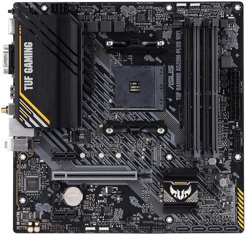 ASUS TUF Gaming A620M-PLUS(WiFi) AMD AM5 (Ryzen 7000) اللوحة الأم للألعاب microATX (DDR5، PCIe 4.0،2xM.2 Slots، 2.5Gb LAN، Wi-Fi6، 2xDisplayPort، HDMI، Front USB 3.2 Gen 1 Type-C، BIOS Flashback، M.2 Q-Latch) in Kuwait