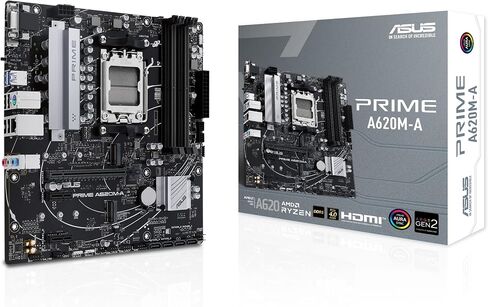 ASUS TUF Gaming A620M-PLUS(WiFi) AMD AM5 (Ryzen 7000) اللوحة الأم للألعاب microATX (DDR5، PCIe 4.0،2xM.2 Slots، 2.5Gb LAN، Wi-Fi6، 2xDisplayPort، HDMI، Front USB 3.2 Gen 1 Type-C، BIOS Flashback، M.2 Q-Latch) in Kuwait