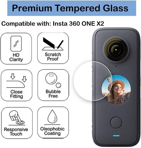 4 X ONE X2 9H Screen Protector compaitable for Insta360 ONE X2 Action Camera in Kuwait