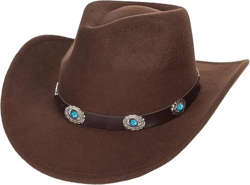 Kids Western-Cowboy-Hat for Baby-Boys-Girls Felt-Cowgirl-Hat Brown Fedora Hat Fit for 2-7 Years in Saudi Arabia