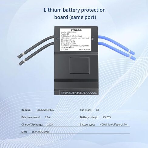 LB06A Smart active balancer BMS lithium battery protection board for Li-ion NCM LFP LiFePo4 Battery Management System 7S 8S 10S 12S 15S 16S 20S 60A 24V 48V 60V 72V with APP control (7-20S, 60A) in Saudi Arabia