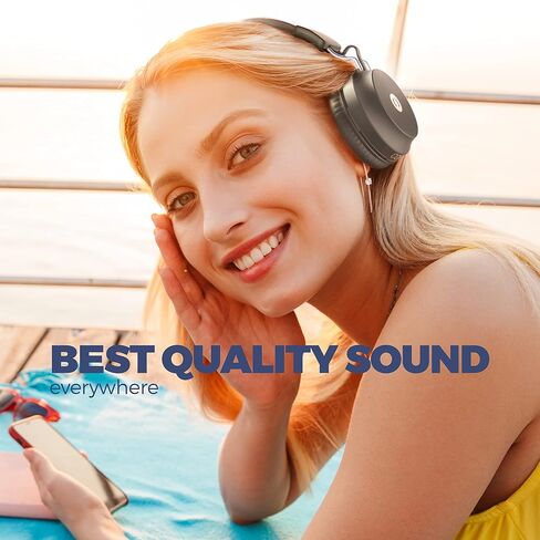 MuveAcoustics CORE Over-Ear Headphones, Over-Ear Bluetooth Wireless, Soft On-Ear Cushion Earcups Foldable, 20H Playtime, HD Audio Deep Bass for Airplane Travel, Home Office, PC Chromebook, Black in Saudi Arabia