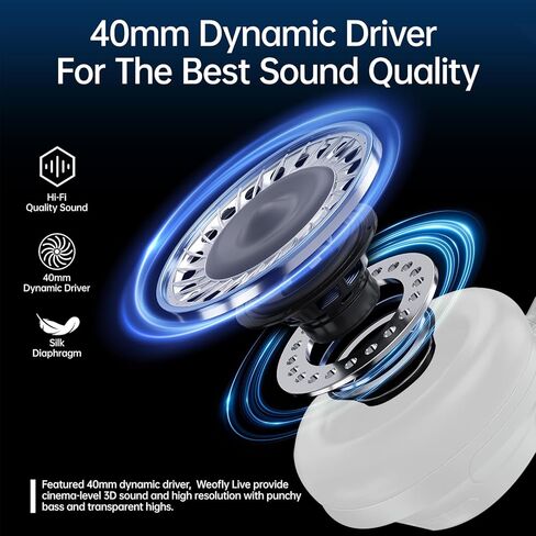 Tour Hybrid Active Noise Cancelling Headphones with Dongle, Wireless Over Ear Bluetooth Headphones, Bluetooth 5.4 Wired Headset with Mic, 80H Playtime Storeage Bag for Smartphone PC (Black) in Saudi Arabia