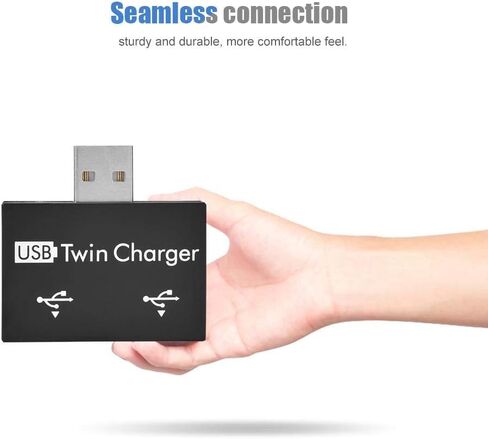 Bewinner USB2.0 Hub, Aluminum Alloy + PC Small/Portable/Rugged/Durable/Transparent Connection Adapter Converter Separator with Two USB Ports-Connected to A USB Dock(Black) in Saudi Arabia
