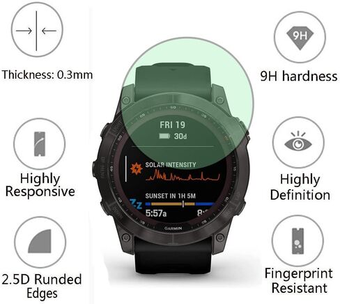واقي شاشة للساعة (3+1 حزمة) متوافق مع Garmin Fenix ​​7X 51mm / 7X Solar / 7X Sapphire Solar، طبقة من الزجاج المقسى مضادة للخدش، تغطية كاملة عالية الوضوح وحافظة واقية ناعمة من مادة TPU in Saudi Arabia