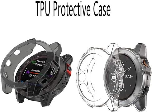 واقي شاشة للساعة (3+1 حزمة) متوافق مع Garmin Fenix ​​7X 51mm / 7X Solar / 7X Sapphire Solar، طبقة من الزجاج المقسى مضادة للخدش، تغطية كاملة عالية الوضوح وحافظة واقية ناعمة من مادة TPU in Saudi Arabia