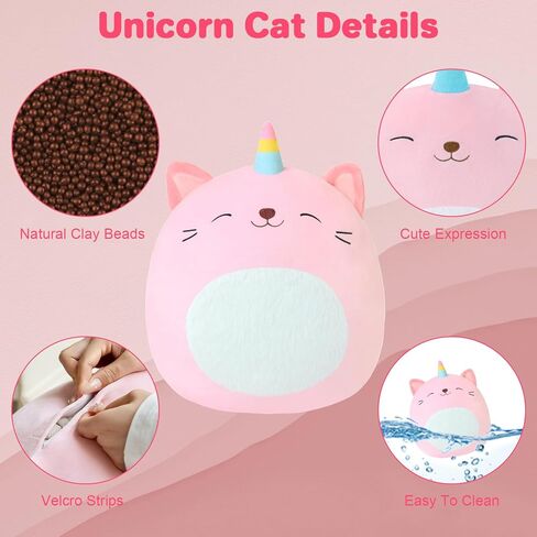 Black Cat Microwavable Heating Pad for Period Cramps, Cute Black Cat Plush, Weighted Stuffed Animal Warm Gifts for Kids Adults 10 inch, 1.2 lbs in Kuwait