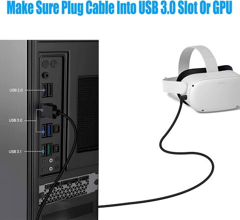 VR Link Cable 26ft,Compatible with Oculus Quest 2 Quest 3/Pro/Pico4 Accessories,USB 3.1 to Type-C for Meta/Quest 3/Steam VR Headset Gaming Connection PC,8M in Saudi Arabia