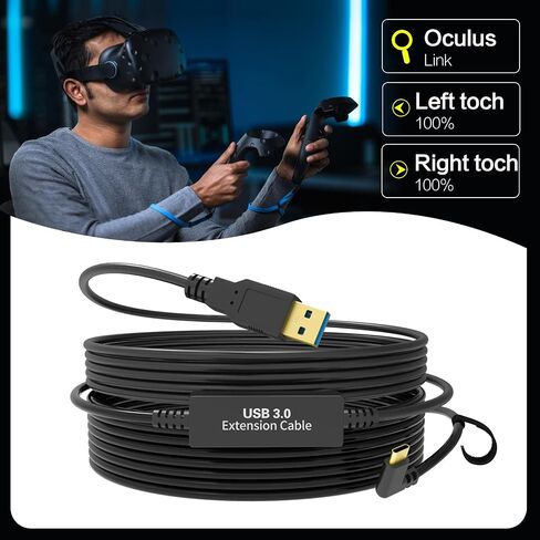 VR Link Cable 26ft,Compatible with Oculus Quest 2 Quest 3/Pro/Pico4 Accessories,USB 3.1 to Type-C for Meta/Quest 3/Steam VR Headset Gaming Connection PC,8M in Saudi Arabia