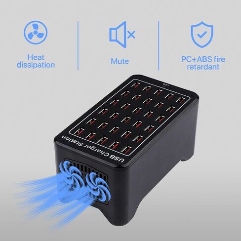 USB Charger Station, 20-Ports 100W/20A Desktop USB Charging Station, Multi-Function USB Smart Charger, USB Wall Charger for Samsung/iPhone/iPad/Google Pixel/Android and More USB Devices in Kuwait