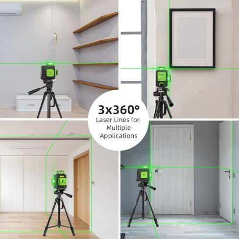 150Ft Laser Level with Tripod, Huepar Lazer Level Self Leveling, 150° Vertical Green Cross Laser Leveler for Picture Hanging, Tile, Indoor and Outdoor Construction, 4 AA Batteries (25.6 in Tripod) in Kuwait