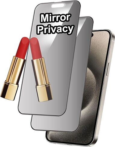 Mirror Screen Protector for iPhone 13 Pro Max and for iPhone 14 Plus Privacy Tempered Glass Perfect Mirrored Effect 2 Pack Anti-Spy Easy Installation Frame (6.7 inch Silver) in Saudi Arabia