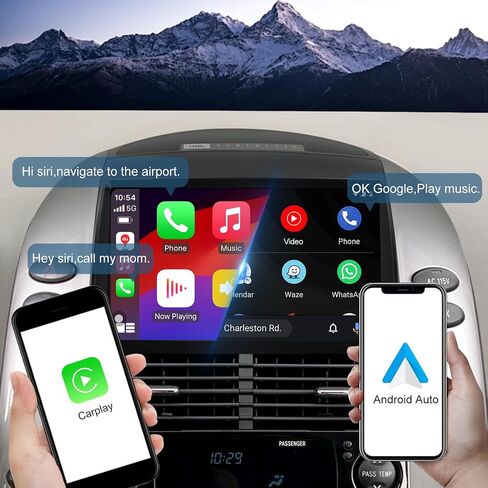 4+64G Android 13 Double Din Car Stereo for Toyota Sienna 2004-2010 with 9 Inch Touchscreen Radio Built-in Wireless Carplay/Android Auto/GPS/Bluetooth/FM/AUX-in/Steering Wheel Controls/Backup Camera in Saudi Arabia