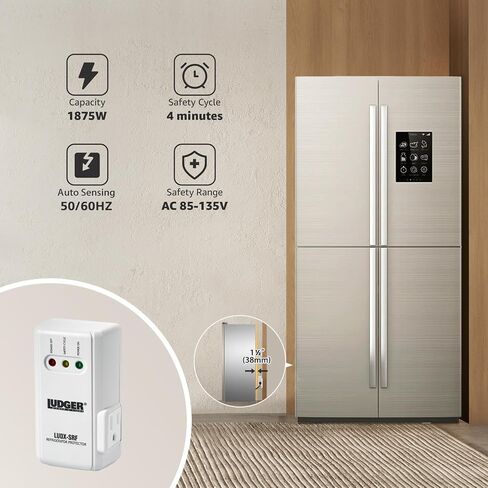 Ludger Power Surge Protector for AC (LUDX-AC), Reliable AC Protection, Connects to All Types of AC, 4-Minute Safety Cycle, 3 Modes LED Indicator, 2/3 Prong Outlets, Fire-Resistant, Air Conditioners in Saudi Arabia